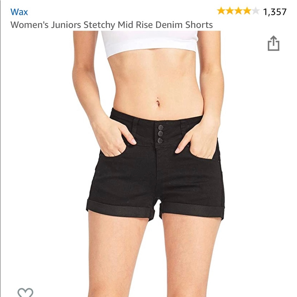 Women's Juniors Stetchy Mid Rise Denim Shorts